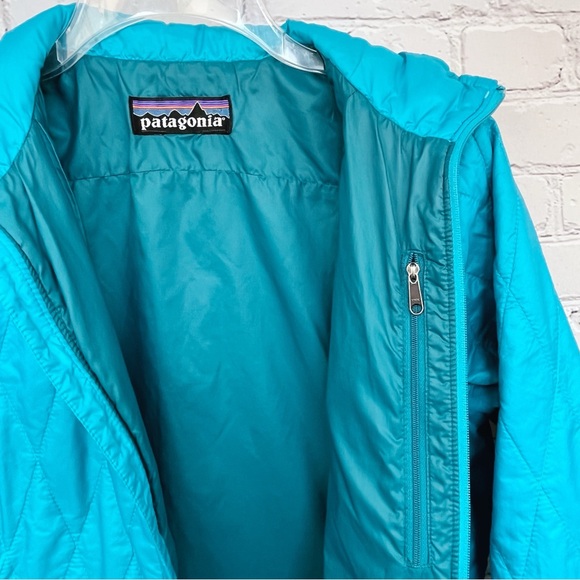 Patagonia Nano Puff Primaloft Diamond Quilted Full-Zip Jacket Turquoise Sz S/M - Picture 8 of 15